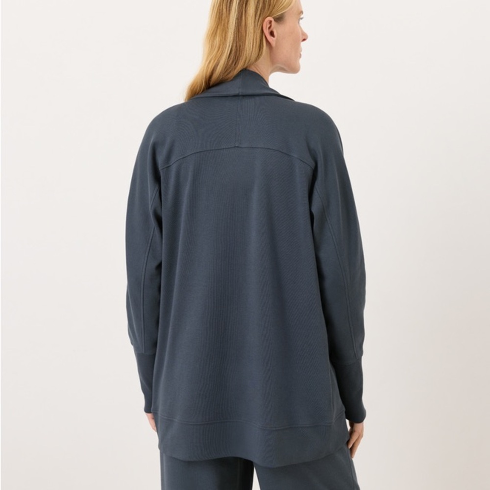 Pact Women's Slate Blue Open-Front Cardigan - Picture 4 of 10